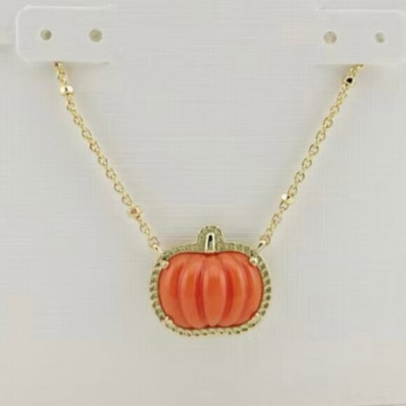Kendra Scott Pumpkin Gold Short Pendant Necklace - Picture 2 of 5